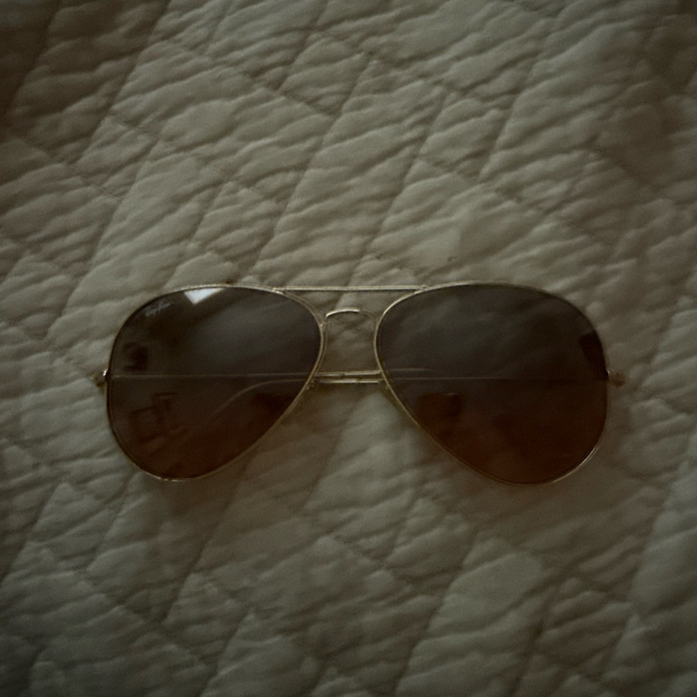 Ray-Ban Gold Frame Sunglasses with Dark Lenses